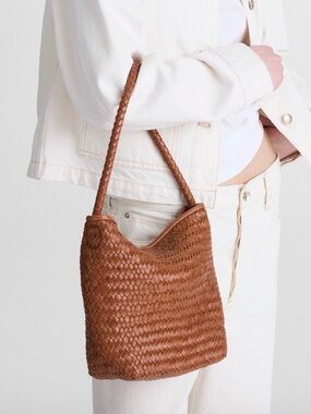 Madewell Signature Woven Leather Shoulder Bag - Brown